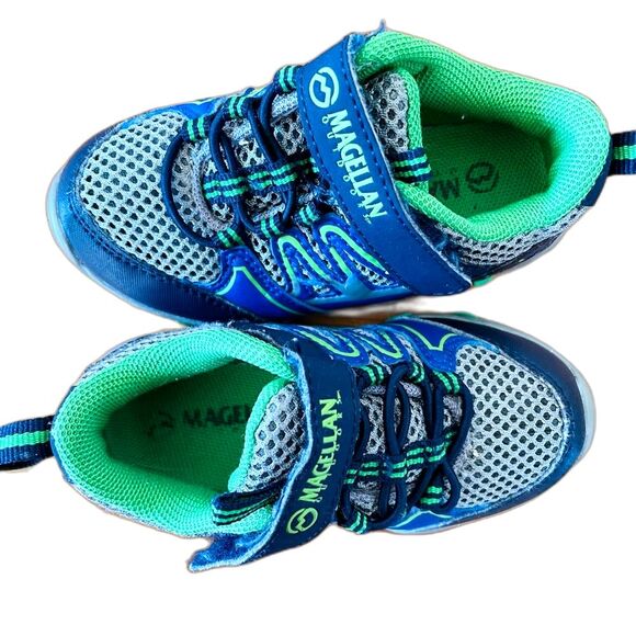 Magellan Baby Boy's Outdoor Sneakers Tennis Shoes Green Blue Size 6 Toddler - Picture 4 of 8